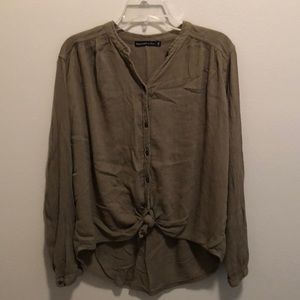 Long Sleeve Olive Blouse